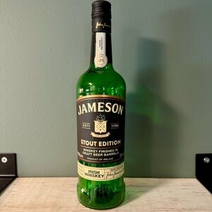 Jameson Stout Edition Whiskey Empty Liquor Alcohol Bottle | Crafts Upcycle Art